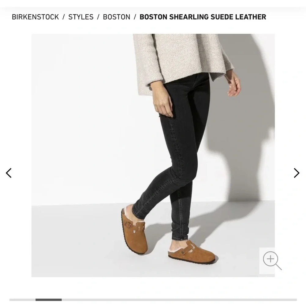 Birkenstock Boston Shearling Suede Leather Mink size 37 6-6,5 NWT - Picture 4 of 7